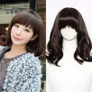 미디움 웨이브 여자 내츄럴 통가발 여성통가발 미디움길이