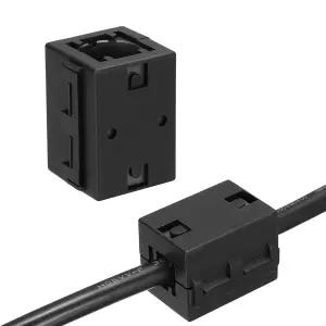 MECCANIXITY 클립온 페라이트 링 코어 19mm RFI EMI 소음 억제 필터 케이블 간섭 감소 블랙 스퀘어용 USB