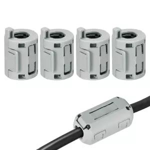 MECCANIXITY 4Pcs 클립온 페라이트 링 코어 7mm RFI EMI 소음 억제 필터 케이블 간섭 감소용 USB 오디오