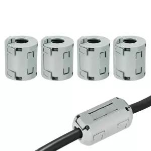 MECCANIXITY 4Pcs 클립온 페라이트 링 코어 13mm RFI EMI 소음 억제 필터 케이블 간섭 감소용 USB 오디오
