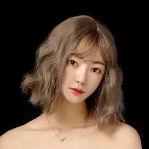 청순한가발 여성스러운 앞머리 웨이브 통가발