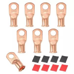 MECCANIXITY 8pcs 3/0Awg M12 배터리 러그 링 단자 1/2인치 12mm 스터드 크림프 와이어 커넥터 엔드 황동 2