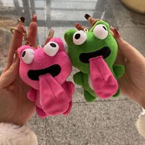 혓바닥 자석 인형 개구리 커플 키링 우정 혓바닥 키스