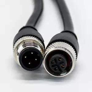 M12 4 핀 커넥터 프로피버스 스트레이트 남녀 2M AWG22 더블 엔드 케이블 A 코드 나사 결합 IP67 방수