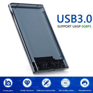 USB 3.0/타입 C HDD 인클로저 2.5인치 SATA SSD 외장 하드 드라이브 케이스 5Gbps 전송 속도 모바일 클리어