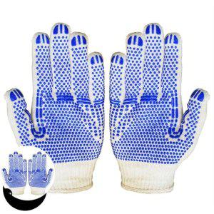 현장안전장갑 얇은면 내열 산업용 화상방지 클립 도트 면 47g 10개입 목 작업 안전