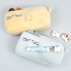 핑크풋 고양이 필기구 보관함 필통 파우치 학용품 연필 케이스 핑크 필기 도구 주머니 수납용품