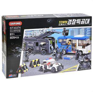 옥스포드 경찰 특공대 대테러 작전 버스 레고 호환 조립식 키즈 완구 선물용 블록 세트