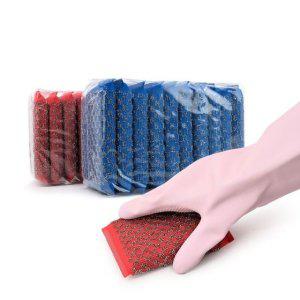 울스텐 수세미 20개입 체크패턴 무포장 고밀도 우레탄폼 세척용품 주방용 수세미