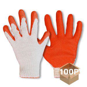 손바닥 반코팅 작업 안전 장갑 빨강 100개입 1P 10g 현장 공장 목장갑