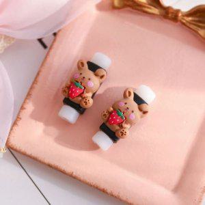 귀여운 단선방지캡 곰돌이 딸기 디자인 보호 보호캡 전선정리함 데스크정리함