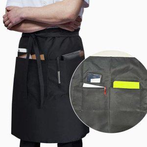 검정 주머니 앞치마 허리 앞치마 방수 주방 조리복 홀서빙