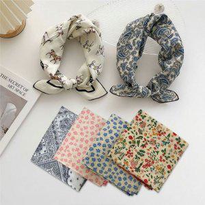 패턴손수건 머플러 블루페이즐리 굿딜 면손 레드 데일리 부드러운손 목손 스카프
