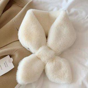 밍크 스카프 화이트 숄머플러 퍼목도리 털목도리 머플러