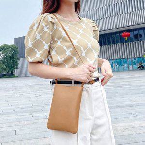 핸드폰가방 미니백 크로스 여성 가죽 가방 브라운 크로스백 데일리백