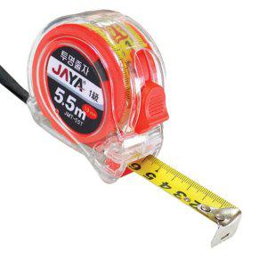 투명 휴대용 양면줄자 투명줄자 자야 고급열처리 갈고리 스틸자 쇠자 건설공구