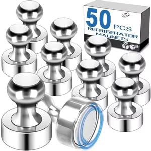 50-1Pcs 금속 자석 핀 화이트보드용 네오디뮴 자석 압정 콘형 강력 자석 냉장고용 핀 사무실 학교 보관용