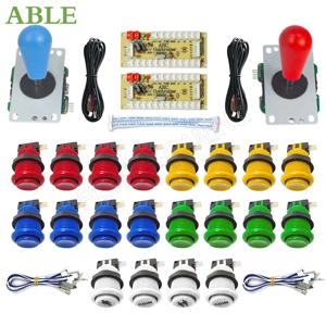 아케이드 제로 딜레이 키트 2인용 세트 USB 인코더 PC 라즈베리 파이 HAP 푸시 버튼 8방향 조이스틱 게임 박스 캐비닛