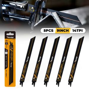 TOLESA 5PCS 중금속 절단 왕복 톱 블레이드 6in/9in 14TPI 주철 바이메탈 세이버 톱 블레이드 금속 파이프, 철근