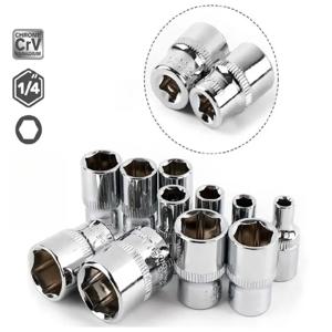 1/4인치 드라이브 4 4.5 5 5.5 6 6.5 7 8 9 10 11 12 13 14mm 라쳇 렌치 소켓 헤드 슬리브 양단 수공구