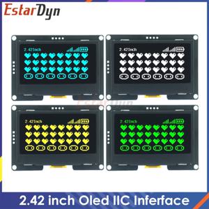 2.4인치 2.42인치 128x64 OLED LCD 디스플레이 모듈 SSD1309 12864 4핀 IIC I2C 직렬 인터페이스 아두이노 C51용