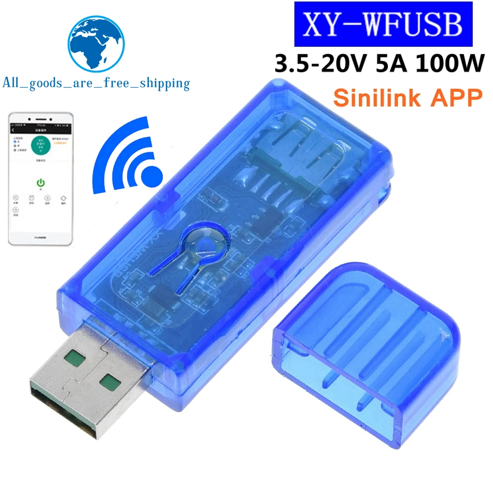 1/3pcs Sinilink WIFI-USB 휴대 전화 원격 컨트롤러 3.5-20V 5A 100W 휴대 전화 APP 스마트 홈 XY-WFUSB 아두이노 용