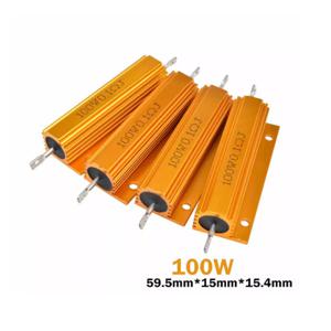 100W 알루미늄 파워 메탈 쉘 케이스 와이어와운드 저항기 정밀 옴 값 0.01-100K 옴 1 0.5 1 2 4 6 8 10 20 100 저항기 옴