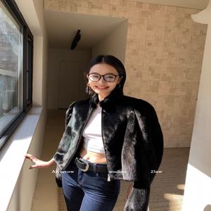 HDHOHR 2026 New100% 리얼 밍크 모피 코트 여성 패션 필수품 천연 밍크 코트 따뜻한 짧은 가죽 아우터 겨울 모피 자켓