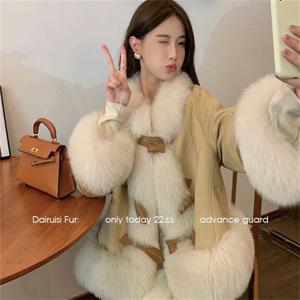 2025년 친환경 신상 퍼 코트, 겨울 여우털 두꺼운 망토, 패션 & 클래식 스웨이드 퍼 청소년 코트 패션 트렌드 고귀함