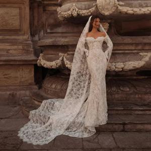 우아하고 섹시한 민소매 여성 웨딩드레스 오프숄더 백리스 머메이드 브라이덜 가운 연회용 베스티도 데 노비아 2026 맞춤 제작