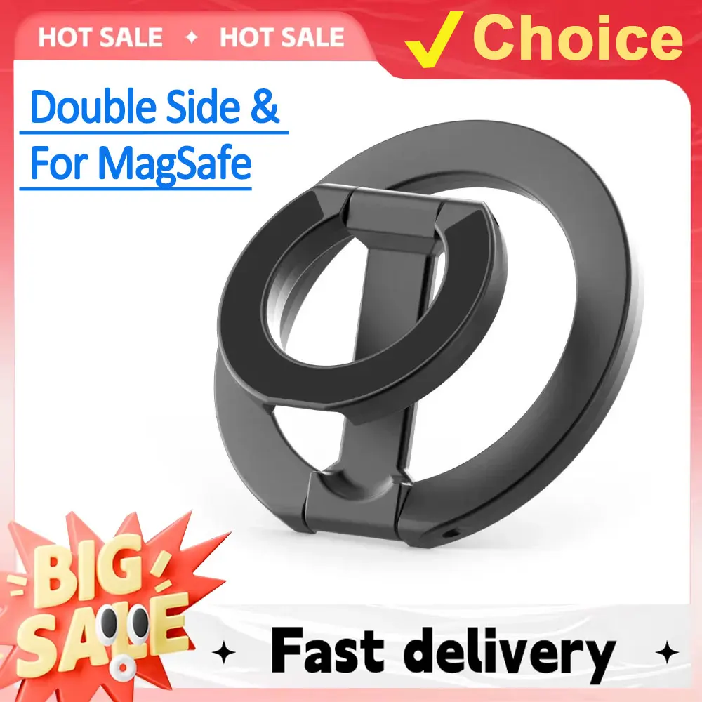 맥세이프 마그네틱 폰 링 홀더, 아이폰 17 16 15용 양면 휴대폰 거치대, 휴대폰 액세서리 브래킷 그립