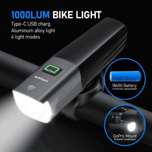 CYCLAMI X7 조명 스마트 헤드 라이트 USB 충전식 도로 산악 자전거 전조등 1000 루멘 교체 가능한 배터리 Gopro Mountable