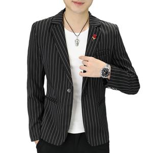 블레이저 새로운 남성 패션 비즈니스 신사 스트라이프 야외 영국 스타일 트렌드 웨딩 연회 Luxe 야외 캐주얼 블레이저