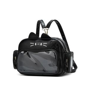 패션 대학 스타일 여성 작은 Ita 가방 고양이 배낭 여성용 가죽 캐주얼 로리타 Jk 하라주쿠 숄더 백