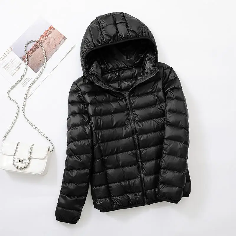 새로운 2023 여성용 다운 코튼 재킷 가볍고 세련된 짧은 루즈핏 플러스 사이즈 따뜻한 후드 아우터웨어 트렌디한 가을 겨울