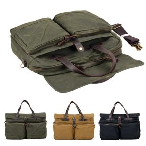 미국 빈티지 남성 비즈니스 서류 가방 S 사이즈 40*30*10cm 헤비 듀티 오일 왁스 캔버스 토트 15인치 컴퓨터 가방