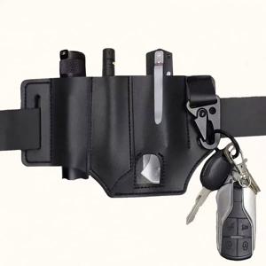 EDC 전술 레그백 공구 커버 아웃도어 서바이벌 PU 가죽 손전등 허리 가방 이글비크 버클 허리 나이프 커버