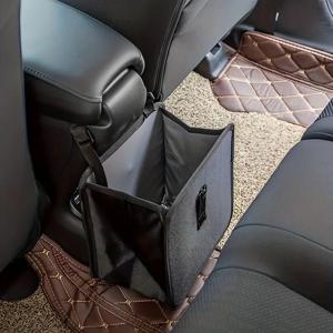 1개 내구성 있는 폴리에스터 섬유 자동차 쓰레기통 - 다기능 접이식 걸이형 수납 가방, 지퍼 수납 공간, 실용적인 디자인