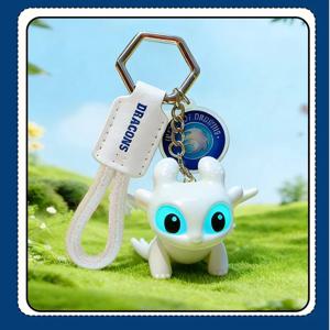 정품 드래곤 테이밍 마스터 투쓰리스 나이트샤 화이트 라이트샤 키체인 자동차 백팩 펜던트 눈빛이 빛나는 밝은 축제 선물