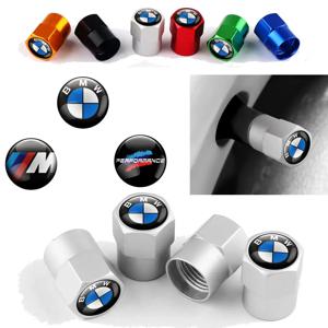 4pcs 금속 합금 자전거 타이어 밸브 캡 먼지 보호 커버 BMW M 성능 E46 E90 E60 F30 E39 자동차 밸브 캡 액세서리