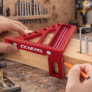 3D 다각도 측정자 - 미터법 및 임페리얼 - 엔지니어용 45/90도 알루미늄 합금 목공용 각도기