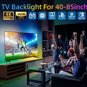4K HDMI 호환 2.0 장치 동기화 박스 라이트 키트 용 40-85 인치 컬러 실시간 동기화 박스 라이트 스트립 용 주변 TV Led 백라이트