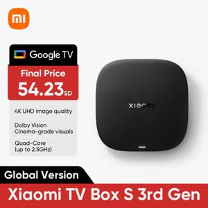 글로벌 버전 Xiaomi Mi TV Box S 3세대 4K UHD Bluetooth 5.2 Wifi6 2GB 32GB Google TV Google Assistant 스마트 미디어 제어