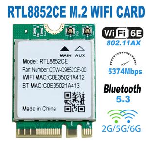 RTL8852 WiFi 6E Bluetooth 5.3 어댑터 Windows 10/11 용 5400Mbps 무선 신호 수신 카드 NGFF M.2 AX210과 같은 RTL8852CE