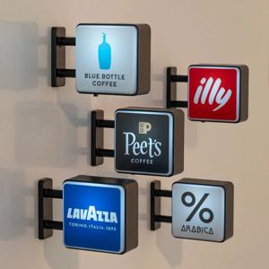 월드 클래식 커피 브랜드 라이트 사인 냉장고 자석 커피 머신 장식 Lavassa Coffee Illy Coffee Peet's Coffee