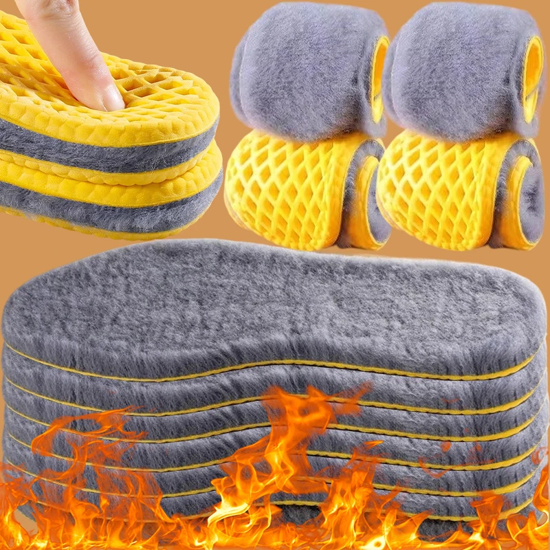 부드러운 캐시미어 스노우 부츠 깔창 겨울용 따뜻한 플러시 깔창 여성 남성 두꺼운 보온 신발 깔창 자가 발열 스포츠 인서트 2026