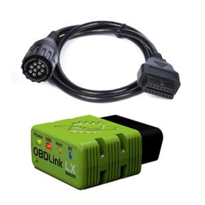 OBDLink-LX 블루투스 OBD2 BIMMER 코딩 도구, BMW 차량 및 모터사이클 모토스캔 플러스 10 핀 모토사이클 자전거 케이블