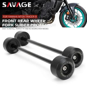 MT09 2021 YAMAHA MT-09 Tracer 900 9 GT 2022 2023 오토바이 휠 허브 충돌 방지 블록 용 전면 리어 액슬 포크 크래시 슬라이더