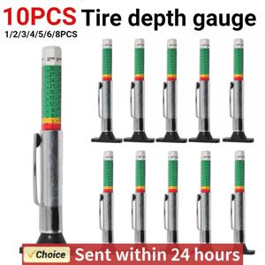 자동차 타이어 트레드 깊이 게이지 계량기 켈리퍼 두께 게이지 모니터링 시스템, 타이어 마모 감지 측정 도구, 25mm, 1-10 개