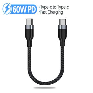 PD60W 유형 C-유형 C 고속 충전 케이블 0.25M 짧은 케이블 USB C 데이터 코드 보조베터리 전화 태블릿 노트북 휴대용 충전